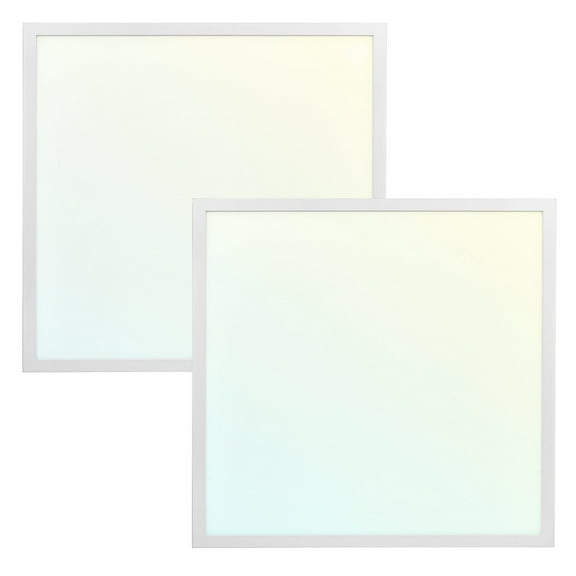 Luxrite 2x2 FT LED Flat Panel Light, 30/35/40W, 3 CCT 4000K-6500K, 3750/4375/5000 Lumens, 0-10V Dimmable, ETL DLC 2-Pack