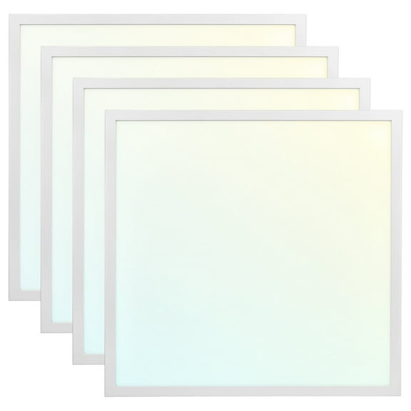 Luxrite 2x2 FT LED Panel Light, 5CCT 3000K - 6500K, 20W/30W/40W, 5000 Lumens, 0-10V Dimmable 4 Pack