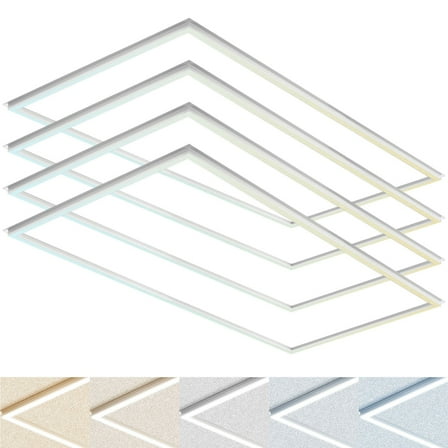 Luxrite 2x4 FT Edge-Lit Frame LED Panel Lights, 5CCT 3000K-6500K, 5200/6500/7800LM, Dimmable, Damp Rated, ETL 4 Pack