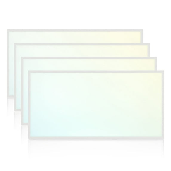 Luxrite 2x4 FT LED Flat Panel Light, 30/40/50W, 3 CCT 4000K-6500K, 3750/5000/6250 Lumens, 0-10V Dimmable, ETL DLC 4-Pack