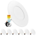 thumbnail image 1 of Luxrite 3-4 Inch LED Ceiling Light, 5CCT 2700K-5000K, 650LM, J-Box or 4 Inch Housing, Wet Rated, UL 6 Pack, 1 of 8
