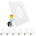 thumbnail image 1 of Luxrite 3-4 Inch Square LED Ceiling Light, 5CCT 2700K-5000K, 650LM, J-Box or 4 Inch Housing, Wet Rated, UL 6 Pack, 1 of 8