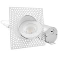 thumbnail image 1 of Luxrite 3 Inch Gimbal LED Trimless Recessed Light, 5CCT 2700K-5000K, Dimmable, 12W, 900LM, Damp & IC Rated, ETL, 1 of 7
