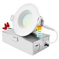 thumbnail image 1 of Luxrite 3 Inch LED Recessed Ceiling Light J-Box 10W 5 Color Selectable 800LM Dimmable Wet Rated IC Rated ETL Listed, 1 of 7