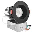 thumbnail image 1 of Luxrite 3 Inch LED Recessed Lights with J-Box, CRI 90, 5CCT 2700K-5000K, 1000LM, 15W, Dimmable, Wet Rated, Black, 1 of 7