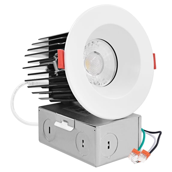 Luxrite 3 Inch LED Recessed Lights with J-Box, CRI 90, 5CCT 2700K-5000K, 1000LM, 15W, Dimmable, Wet Rated