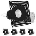 thumbnail image 1 of Luxrite 3 Inch Trimless LED Black Recessed Lighting, 15W, 1100LM, 5CCT Selectable 2700K-5000K, Dimmable Ceiling Spotlight, CRI 90, Damp & IC Rated, Plaster Downlight, ETL Listed 4 Pack, 1 of 7
