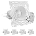 thumbnail image 1 of Luxrite 3 Inch Trimless LED Recessed Lighting, 15W, 1100LM, 5CCT Selectable 2700K-5000K, Dimmable Ceiling Spotlight, CRI 90, Damp & IC Rated, Plaster Downlight, ETL Listed 4 Pack, 1 of 7