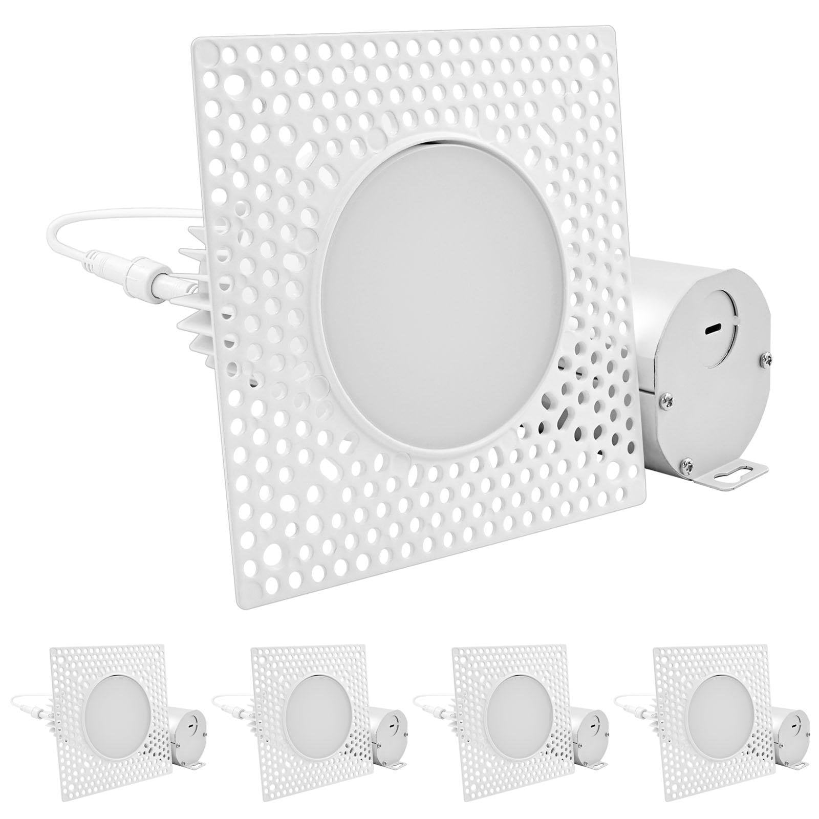 LUXRITE 3" Gimbal Recessed LED Lights (4-Pack) - 8W, 5 CCT Selectable, Dimmable, Adjustable Eyeball Spotlight