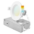 thumbnail image 1 of Luxrite 3 In. Ultra Thin LED Recessed Light, 6W, 5CCT, CRI90, 500LM, Dimmable, Wet Rated, UL Listed, Baffle Trim, 1 of 7
