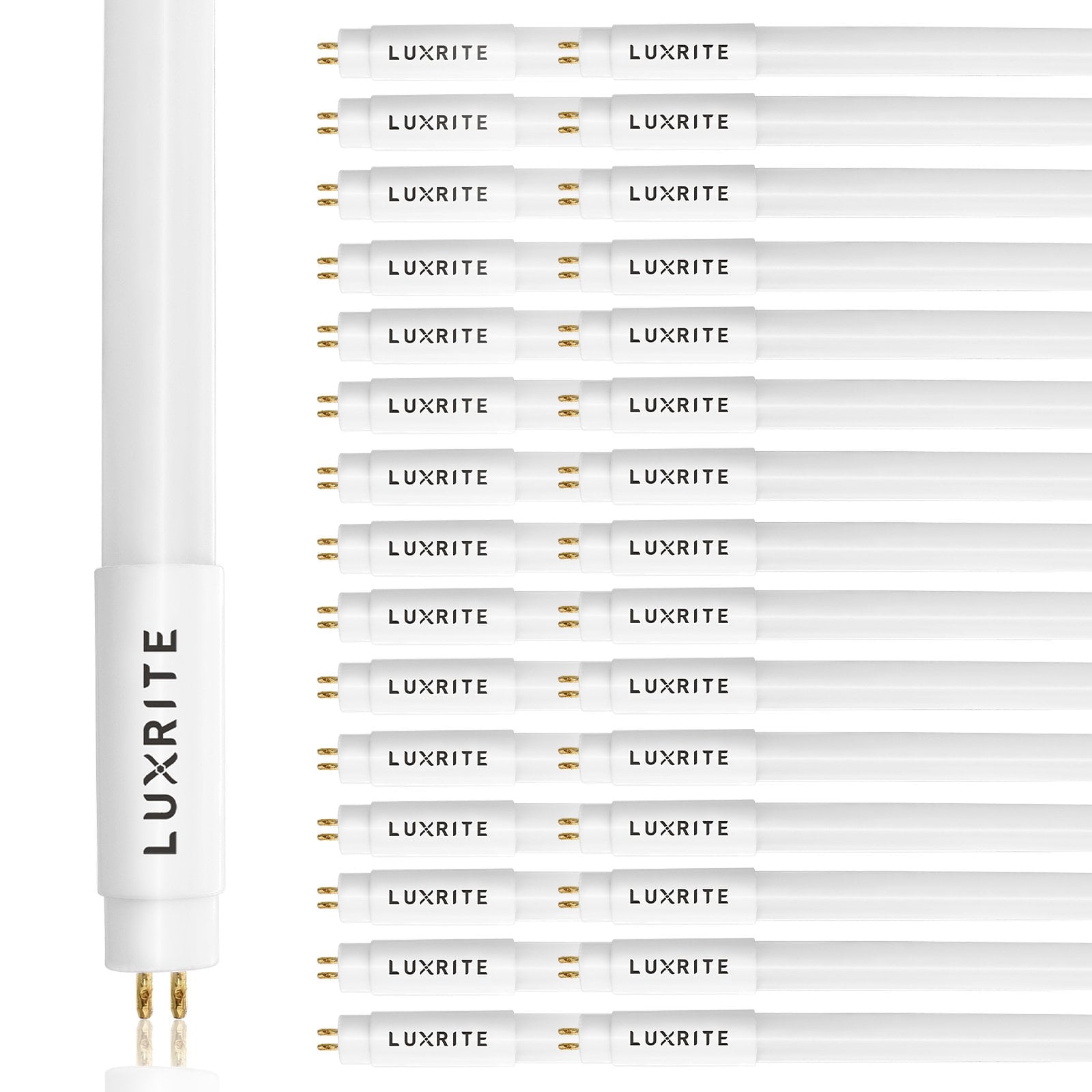 Luxrite 30-Pack 4FT T5 LED Tube Lights 24W=54W 3500K Natural White Ballast and Ballast Bypass Compatible Damp Rated