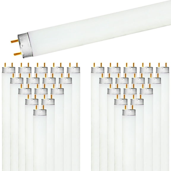 Luxrite 30-Pack F17T8/841 17W 24" T8 Fluorescent Tube Light Bulb, 4100K Cool White, 1350 Lumens, G13 Bi-Pin Base