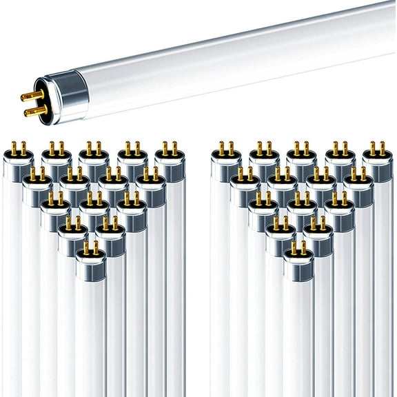 Luxrite 30-Pack F54T5/841/HO 54W 46 Inch T5 Fluorescent Tube 4100K Cool White 4200 Lumens G5 Mini Bi-Pin Base