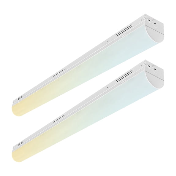 Luxrite 36 In. LED Linear Light, 5CCT, 13W-26W, Up to 4000LM, 110 Beam, Dimmable Shop Light, Damp Rated, UL 2 Pack