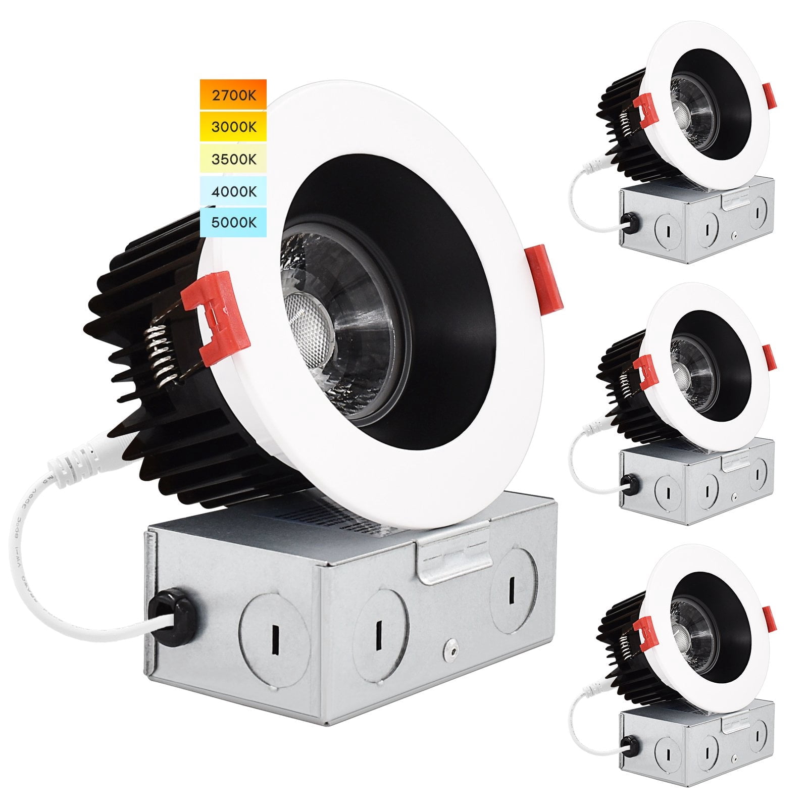 Luminous 4 Inch Led Luxrite 4 Inch LED Recessed Light, 15W, 5 Color Selectable, 1100 Lumens ...