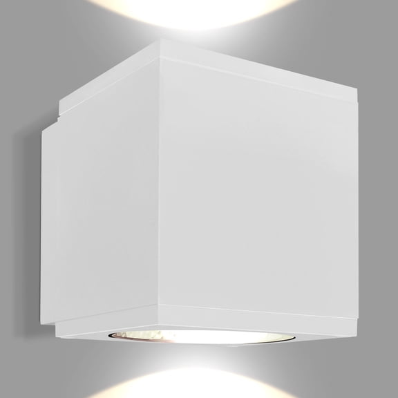 Luxrite 4 Inch LED Up Down Wall Sconce Cube, 3CCT, 26W, 2400LM, IP65 Waterproof, Anti-Rust Aluminum, Wet Rated, ETL