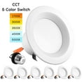 thumbnail image 1 of Luxrite 4" LED Recessed Can Lights, Color Selectable 2700K, 1 of 5