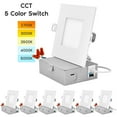 thumbnail image 1 of Luxrite 4" Square LED Recessed Lighting, Color Temperature Selectable 2700K / 3000K / 3500K / 4000K / 5000K, 6-Pack, 1 of 5