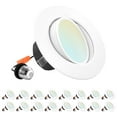 thumbnail image 1 of Luxrite 4 inch Gimbal LED Recessed Light, 8W=60W, 5 Color Selectable, Dimmable, 700 Lumens, Wet Rated, ETL Listed 16-Pack, 1 of 7