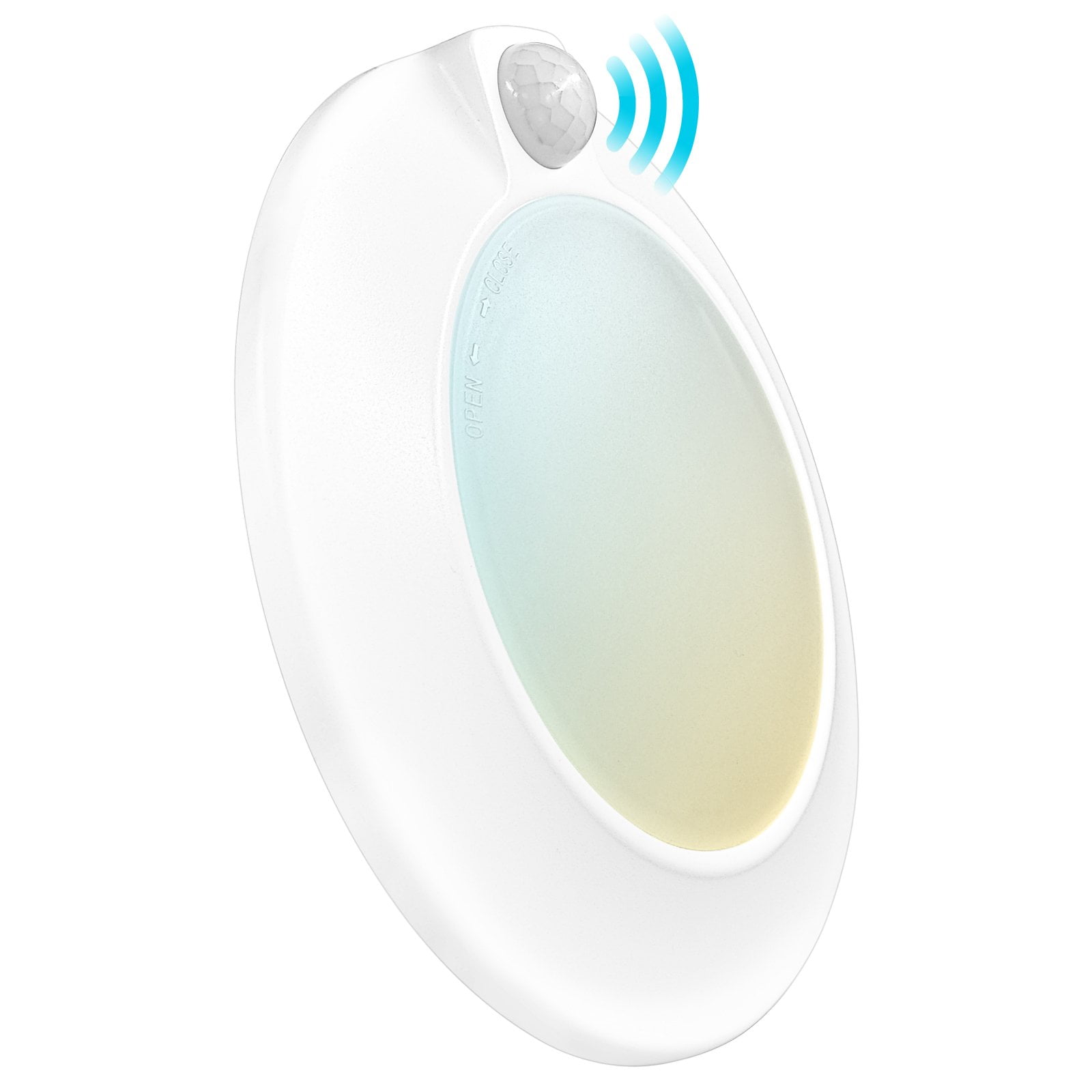 Modern Sleek White LED Motion Sensor Flush Mount Light