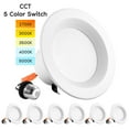 thumbnail image 1 of Luxrite 4 inch LED Recessed Can Lights, 5 Color Temperature Selectable, Dimmable, 750 Lumens, Wet Rated, ETL Listed 6-Pack, 1 of 7