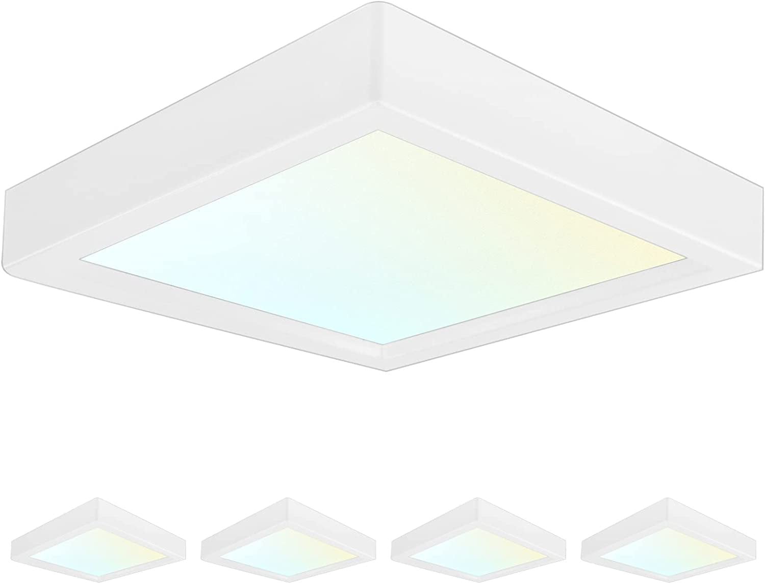 Sleek 4" Square LED Flush Mount Ceiling Light, 3-Color Adjustable