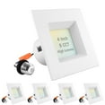 thumbnail image 1 of Luxrite 4 inch Square LED Recessed Can Lights, 14W=75W, 5 Color Options 2700K-5000K, 950 Lumens, Dimmable, Wet Rated, ETL Listed 4-Pack, 1 of 7