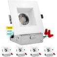thumbnail image 1 of Luxrite 4 inch Square LED Recessed Lighting J-Box 15W 1200 Lumens 3 Color Options 3000K-5000K 36 Spotlight Dimmable Damp Rated 4-Pack, 1 of 8