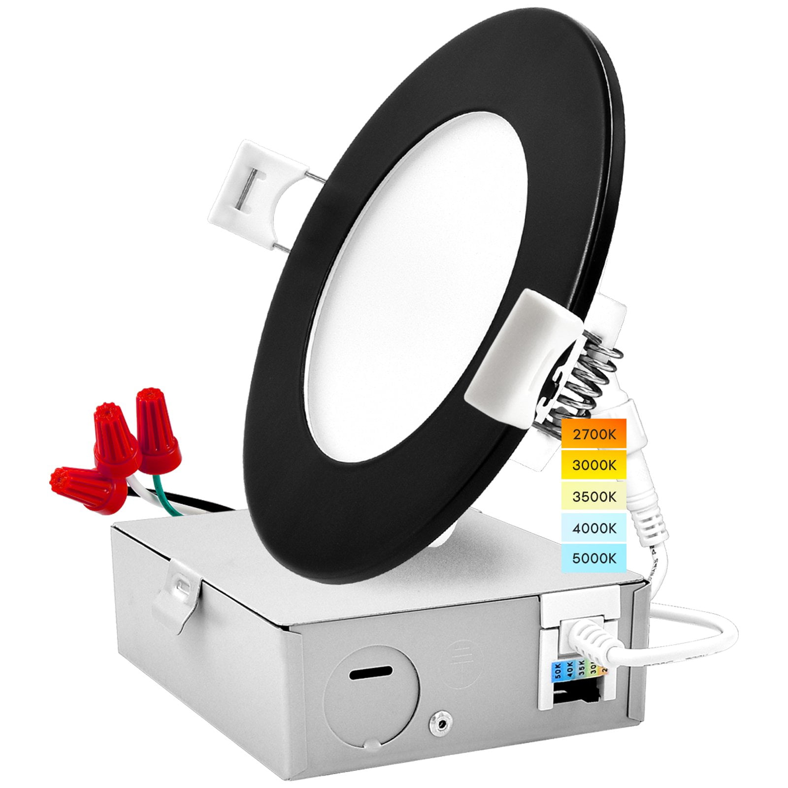 Black Ultra Thin 4-Inch LED Recessed Light with J-Box