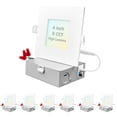 thumbnail image 1 of Luxrite 4 inch Ultra Thin Square LED Recessed Light with J-Box, 12W, 5 Color Selectable 2700K-5000K, 950 Lumens, Dimmable, IC Rated 6-Pack, 1 of 8