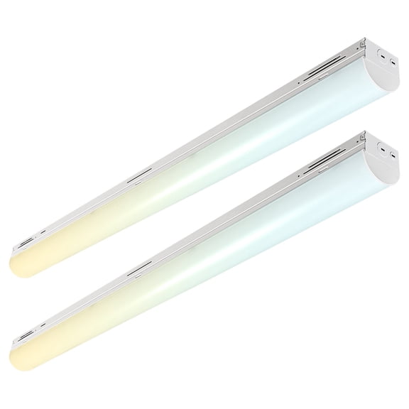 Luxrite 48 In. LED Linear Light, 5CCT, 21W-40W, Up to 6300LM, 110 Beam, Dimmable Shop Light Damp Rated UL & DLC 2 Pack