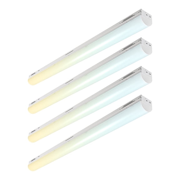 Luxrite 48 In. LED Linear Light, 5CCT, 21W-40W, Up to 6300LM, 110 Beam, Dimmable Shop Light Damp Rated UL & DLC 4 Pack