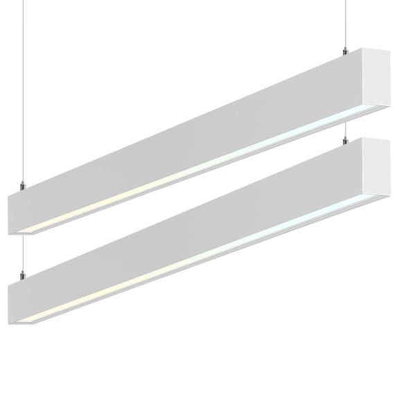 Luxrite 4FT Linkable LED Linear Light, 3CCT, 30/40/50W, Up to 5750LM, Dimmable, Damp Rated & DLC Listed, White 2 Pack