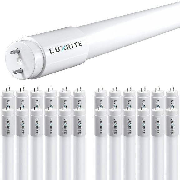 Luxrite 4FT T8 LED Tube Light, 13W=32W, 3000K Soft White, Single-End or Double-End Powered, F32T8 25-Pack