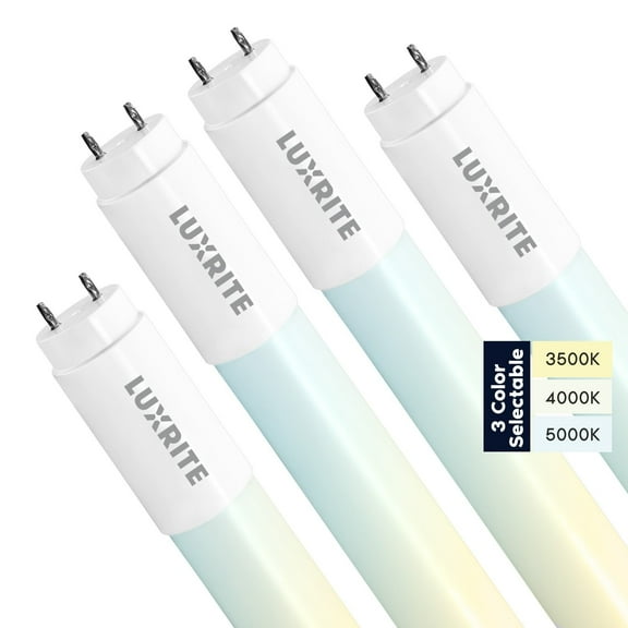 Luxrite 4FT T8 LED Tube Light, Type A B, 13W=32W, 3 Colors Option, Plug and Play or Ballast Bypass, 1950 Lumens, F32T8, Frosted Cover, UL Listed 25 Pack