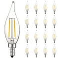 thumbnail image 1 of Luxrite 4W E12 Vintage Candelabra Dimmable LED Light Bulbs, 40W Equivalent 400 Lumens, 2700K Warm White, Flame Tip, 16-Pack, 1 of 7