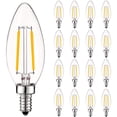thumbnail image 1 of Luxrite 4W Vintage Candelabra LED Bulbs Dimmable, 400 Lumens, 40W Equivalent, Clear Glass, E12 Base (16 Pack) 5000K (Bright White), 1 of 5