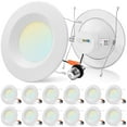 thumbnail image 1 of Luxrite 5/6" Retrofit LED Recessed Light, 17W=90W, 1500 Lumens, 5CCT, Dimmable, Wet Rated, ETL 12 Pack, 1 of 7