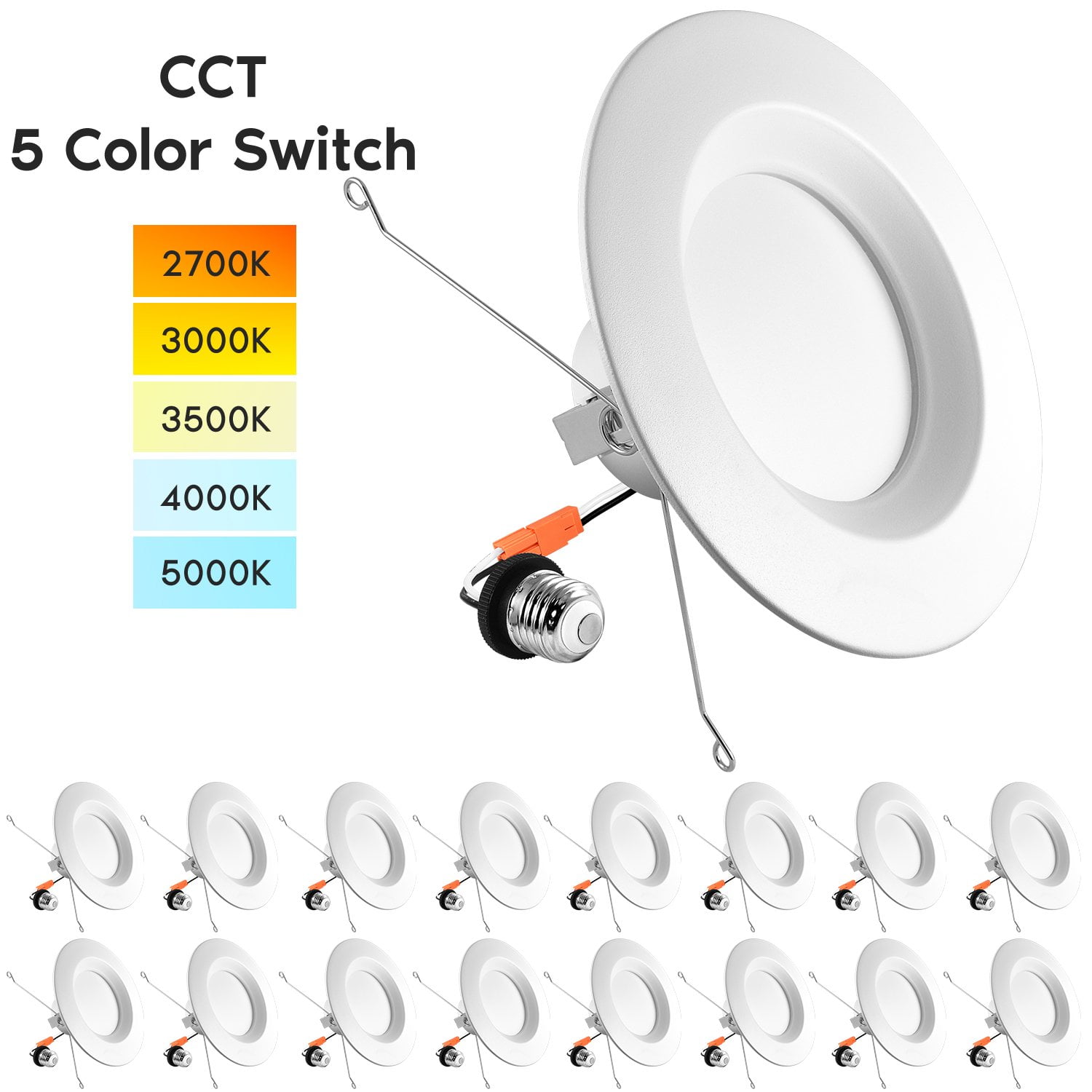 Luxrite 5/6 Inch White Aluminum LED Recessed Retrofit Downlight