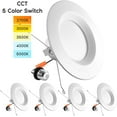 thumbnail image 1 of Luxrite 5/6 inch LED Recessed Retrofit Downlight, 14W=90W, 5 Color Selectable, Dimmable, 1100 Lumens, Wet Rated 4-Pack, 1 of 7