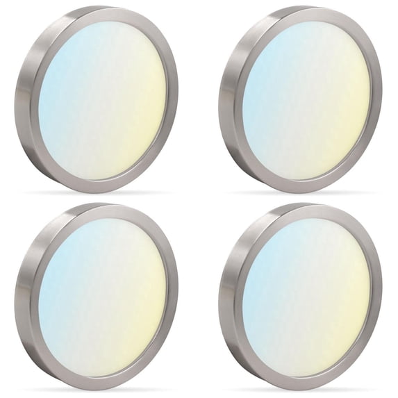 Luxrite 5 Inch LED Flush Mount Ceiling Light, 10W 600LM, 5CCT 2700K-5000K, Dimmable, ETL - Brushed Nickel 4-Pack