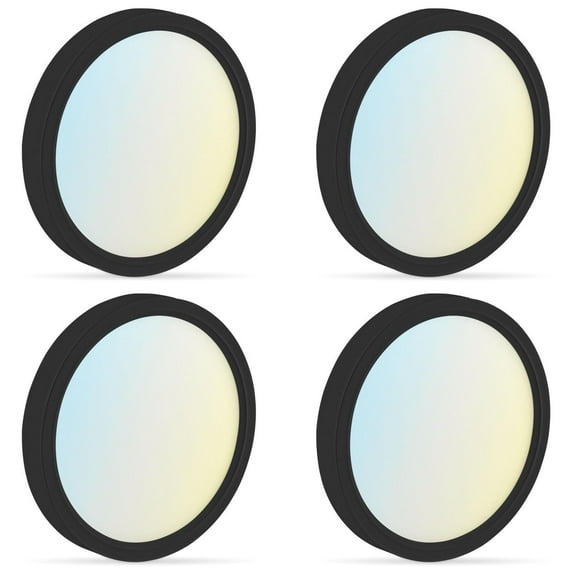 Luxrite 5 Inch LED Flush Mount Ceiling Light, 10W 600LM, 5CCT 2700K-5000K, Dimmable, Wet Rated, ETL - Black 4-Pack