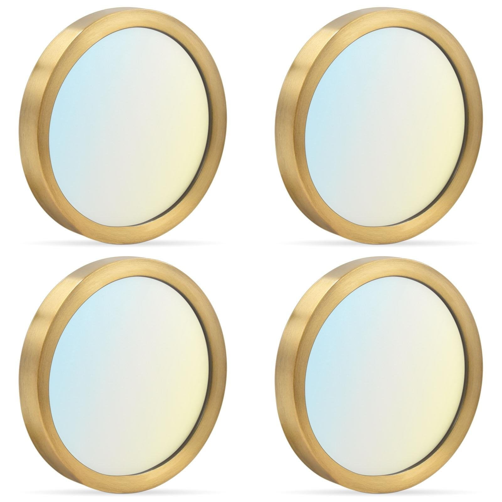 Luxrite 5 Inch LED Flush Mount Ceiling Light, 10W 600LM, 5CCT 2700K-5000K, Dimmable, Wet Rated, ETL - Brass 4-Pack