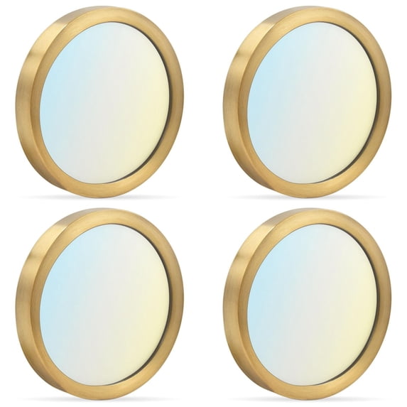 Luxrite 5 Inch LED Flush Mount Ceiling Light, 10W 600LM, 5CCT 2700K-5000K, Dimmable, Wet Rated, ETL - Brass 4-Pack