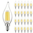 thumbnail image 1 of Luxrite 5W E12 Vintage Candelabra LED Dimmable Light Bulbs, 60W Equivalent 2700K Warm White, 550 Lumens, Flame Tip, 24-Pack, 1 of 7