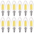 thumbnail image 1 of Luxrite 5W E12 Vintage Candelabra LED Dimmable Light Bulbs, 60W Equivalent 3000K Soft White, 550 Lumens, Blunt Tip, 12-Pack, 1 of 8