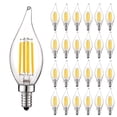 thumbnail image 1 of Luxrite 5W E12 Vintage Candelabra LED Dimmable Light Bulbs, 60W Equivalent 3000K Soft White, 550 Lumens, Flame Tip, 24-Pack, 1 of 7