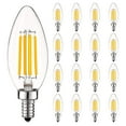 thumbnail image 1 of Luxrite 5W E12 Vintage Candelabra LED Dimmable Light Bulbs, 60W Equivalent 3500K Natural White, 550 Lumens, Blunt Tip, 24-Pack, 1 of 7