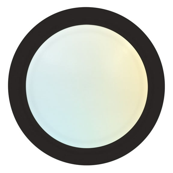 Luxrite 6 Inch LED Disk Lights, Dimmable, 5CCT 2700K-5000K, 12.5W, 1000LM, Damp Rated, Black