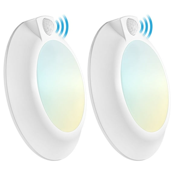 Luxrite 6 Inch LED Motion Sensor Ceiling Light, 3CCT 3000K 4000K 5000K, 13W, 1050LM, ETL 2-Pack